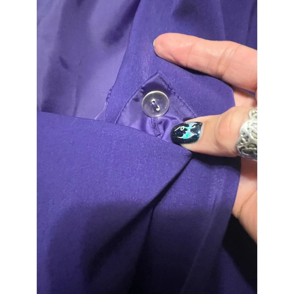 G.M.I. Woman Purple 2 Piece Skirt Suit 38W NWT Dickie Satin Trim Church Formal